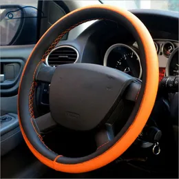 Steering Wheel Covers O SHI CAR Sports Cover PU Leather Universal For 37cm-38cm Steering-wheel DIY Hand-stitched