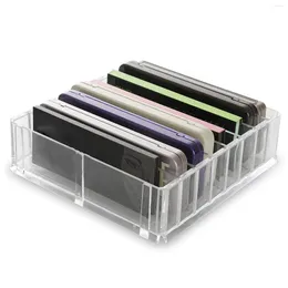 Storage Boxes Acrylic Medium Eyeshadow Palette Makeup Organizer W/ Removable Dividers Designed To Stand & Lay Flat