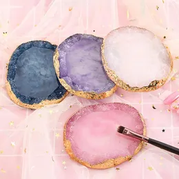 Caixas de armazenamento Os organizadores de cosméticos de resina ágata paleta de nail art