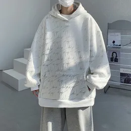 Letter Graphic Men's Fleece Hoodies Fashion Brand Loose Unisex Pullovers Hip Hop Casual Male Harajuku Streetwear