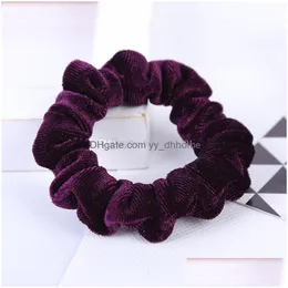 Ponny Tails Holder Veet Elastic Hair Scrunchie Scrunchy Hairbands Head Band Ponytail Holder Girls Princess Accessories Child Drop Del Dhnip