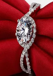 Fast Luxury 1ct Sona Синтетические алмазные кольца для женщин Высококачественные свадебные свадебные ювелирные украшения G5979948