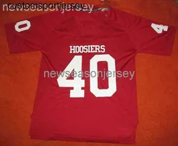 Maglia personalizzata Indiana Hoosiers # 40 Red Home Football Rare Uomo Donna Youth XS-5XL