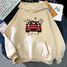 Herren Hoodies Sweatshirts Anime Initial D Hoodie JDM Japanese Automotive Miata MX5 Bedruckter Hoody Damen Rundhalsausschnitt Herren Langarm Pullover Tops 221130