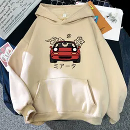 Erkek Hoodies Sweatshirts Anime Başlangıç ​​D Hoodie JDM Japon Otomotiv Miata MX5 Baskılı Hoody Kadınlar Mürettebat Erkekler Uzun Kollu Külot Tops 221130