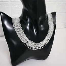Kedjor fin koppar silver pl￤tering halsband f￶r kvinnor mousserande clavicle kedja choker tjej smycken fest g￥va