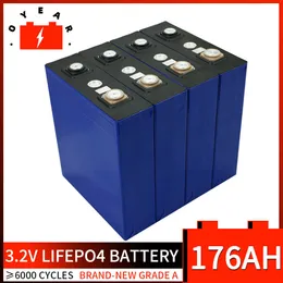 Grad A 176AH LIFEPO4 Uppladdningsbart batteri 32st 3.2V 180AH LITIUM IRON FOSFAT CELL SOLAR DIY 12V 24V 48V LIFEPO4