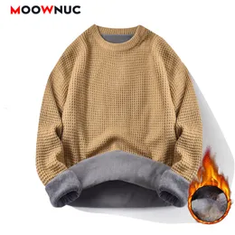 Mens Sweaters Fashion Spring Thick Pullover Long Sleeves Casual Patchwork Keep Warm Male Autumn Winter Brand MOOWNUC 221130