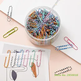 معدات عرض الإعلان مقاطع الورق الملونة W مربع التخزين مربع zebrastriped paperclips لوازم ملزمة للملفات لملفات أوراق memopadbookmark 221130