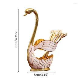 식기 세트 41XB 백조 디저트 스푼 포크 세트 홈 가구 고급 팬티어 사랑스러운 웨딩 장식