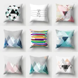 Pillow Capa criativa Decoração de casa geométrica Ladrão de escritório Fólio do volante da cintura da cintura Sofá da sala de estar