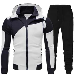 Herrsp￥rar M￤n s￤tter v￥ren Autumn Long Sleeve Hoodie dragkedja jogging byxa lappt￤cke fitness run kostym casual kl￤der sportkl￤der 221130