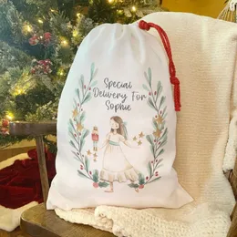 Christmas Decorations Nutcracker Santa Sack Clara Sugar Plum Personalized Gift Bag Drawstring 221130