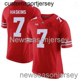 Stitched 2020 Dwayne Haskins Ohio State Buckeyes Red NCAA Football Jersey Custom Eventuellt namn nummer XS-5XL 6XL