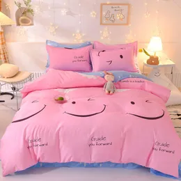 Bedding sets Set with Duvet Cover Bed Sheet Pillowcases Lovely Pink Adults Kids Comforter Queen King Bedcloth Soft Touching 221129