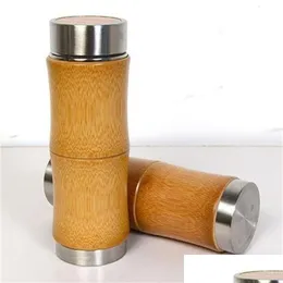 Water Bottles Unisex Vacuum Bottles Home And Office Bamboo Coffee Cups Stainless Steel Ceramics Cup Portable Arrival 23 9Jfh1 Drop D Dhmhb