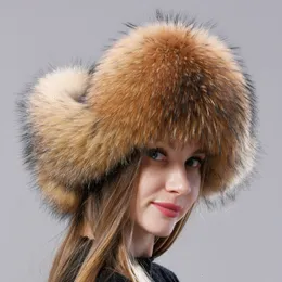 Шляпы для ловцов натуральная русская шляпа с ушами Уши Ушанка Женщины Зимние теплое пушистое стильное женское хвостовое шап
