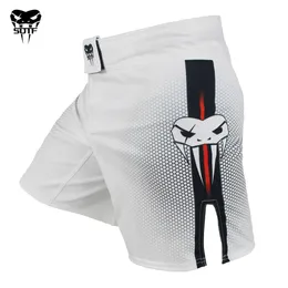 Boxningstammar SOTF MMA Vuxna Venomous Snake White Red Geometric Boxing Shorts Tiger Muay Thai Clothing Fight Sanda 221130