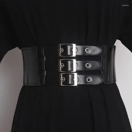 Belts Three Layers Buckles Wide Waist Belt Corset Strap Elastic Waistband Female Fashion For Shirt Dress Accessories