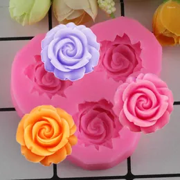 Bakning mögel mujiang rose blommakaka silikon mögel muffin fondant dekorera verktyg choklad godis mögel 3d hantverk tvål