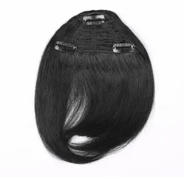 Cor de 7 polegadas cor preto marrom e loira Combina￧￣o Extens￣o de cabelo humano Clipes de cabelo com f￡cil Aplicar 3 clipes PCs Human Hair Bangs2566199