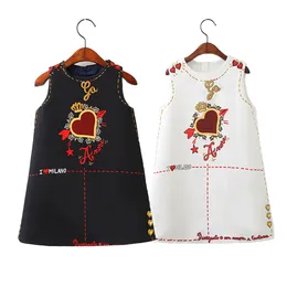 Ragazze al dettaglio vestito estivo senza maniche per San Valentino Love Heart Stampato A-Line Dress Dress Baby Girl Dresses Designer Designer Abibiti