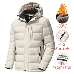 Herrarna ner parkas vinter klassisk avslappnad vattentät varm tjock fleece jacka kappa hösten outwear vintage hatt pocket parka 221130