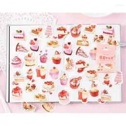 Gift Wrap Cute Strawberry Cake Journal Stickers Scrapbooking Material Diary Decor Stationery Sticker Hobby DIY Craft Supplies