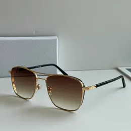 Square Pilot Solglas￶gon Solglas￶gon Gold Brown Shaded Men Fashion Sunnies Shades UV400 Eyewear With Box