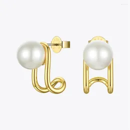 Stud Earrings ENFASHION Piercing Pearl For Women Gold Color Earings Aretes De Mujer Christmas Fashion Jewelry Wholesale E191144
