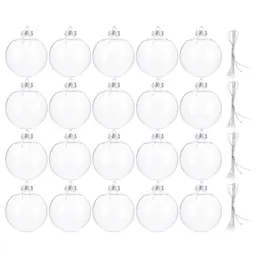 Decorações de Natal 20pcs Xmas Transparent Balls Ball Hollow Ball Festivo Temático Pingente Acessórios de férias 221130