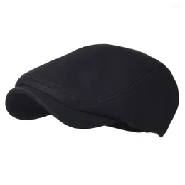 Basker Sboy Caps Bomull Justerbar män Kvinna Casual Basker Flat Ivy Cap Mjuk fast färg Kör Cabbie Hat unisex Gatsby Retro