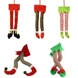 Christmas Decoration Home Ornaments Santa Elf Legs Plush Stuffed Feet With Shoes Christmas Tree Decorative Ornament 2023