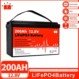 Batteria ricaricabile al litio ferro fosfato 12V 24V 100AH 200AH LiFePO4 Batteria incorporata in cicli BMS4000 per carrelli da golf RV EV