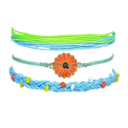 Urok bransolety kolorf Daisy Bead Mix Braid Bracelets Kobiet dziewczyny biżuteria