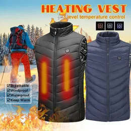 Mens Down Parkas män tvättbar ärmlös USB Elektrisk uppvärmning Vest Winter Thermal Heated Jacket 221130