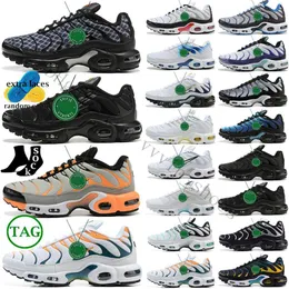 2024 Löpskor sporttränare sneakers svart cool grå körsbär neon oliv ren platina mörkblå tn plus män kvinnor bubblegum yolk mens