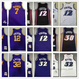 Jerseys de basquete para crian￧as de jovens personalizadas 32 Karl 12 John Malone Stockton 30 Carlos 7 Pete Arroyo Maravich Ret