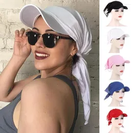 Hattar 2022 Kvinnor Classic Turban Hat utomhus färg BRIM Sunshade Female Fashion Scarf Beach Soft Headscarf Baseball
