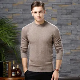 Men's Sweaters Ailaile Winter Thick Sweater Men O-Neck Long Sleeve Brand Merino Wool Pullover Soft Knitted Loose Formal Threaded Tops