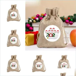 Maschere di design Sacchetto regalo di Natale creativo Tela resistente organica 10X14 cm Famiglia Caramelle per bambini Consegna a goccia 2021 Home Bdesports Dhpya