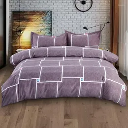 Set biancheria da letto Set copripiumino morbido trapunta King Size Lenzuolo piatto e federe 4 pezzi