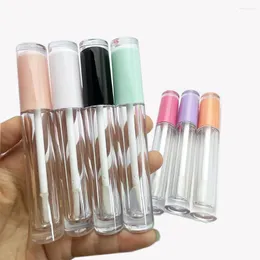 Garrafas de armazenamento por atacado 10/50/100pc 5ml Tubos de brilho labial vazios Transparente Botles Diy Botles Lipstick Recipientes de embalagem cosmética