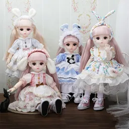 30cm人形マルチカラープリンセスドールと服6 bjdは女の子をドレスアップできますdiyおもちゃ誕生日プレゼント