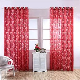 Cortina da sala floral porta pura janela de voz, painel drape tule lenfs telas telas folhas bolhas cortadas em tela de flor