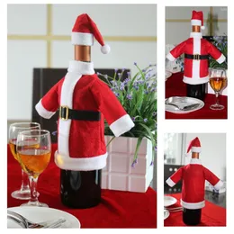 Weihnachten Dekorationen 2022 Wein Flasche Abdeckung Santa Claus Hut Tuch Frohe Dekor Für Home Weihnachten Ornamente Navidad Noel