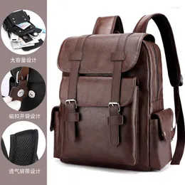 Mochila moda moda de grande capacidade PU PU Designer de couro masculino Mochilas Casual Mulheres Estudantes Escola Sacas Computal Sac a DOS