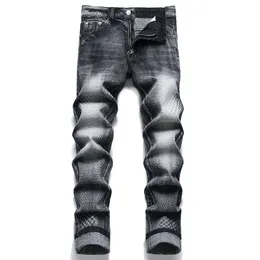 Rozciągnięcie retro retro czarne dżinsy jesienne punkowe slim fit bawełniane dżinsowe spodnie moda swobodne pantalony vaqueros