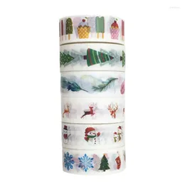 Gift Wrap 6Rolls Christmas Holiday Washi Tape DIY Scrapbooking Masking Adhesive Paper