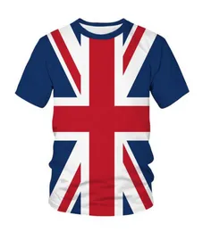 Union Jack Men's Overdimensionerad T-shirt 3D-tryck Topp Topp Herrmode Hip Hop Teen Harajuku Kort ärm Vintage kläder